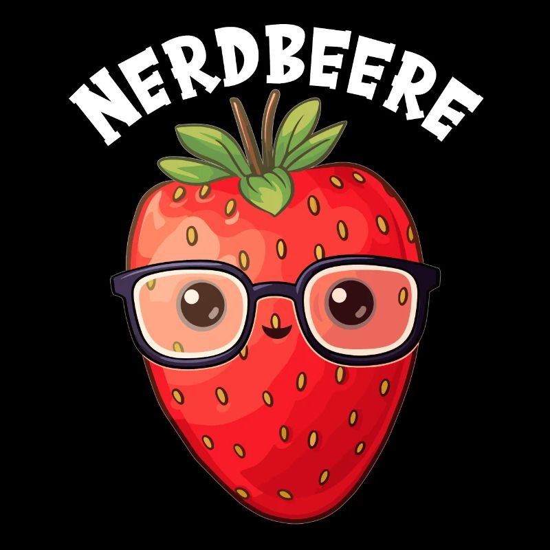 Nerdbeere Junge Mädchen Nerdy Nerd Erdbeere
