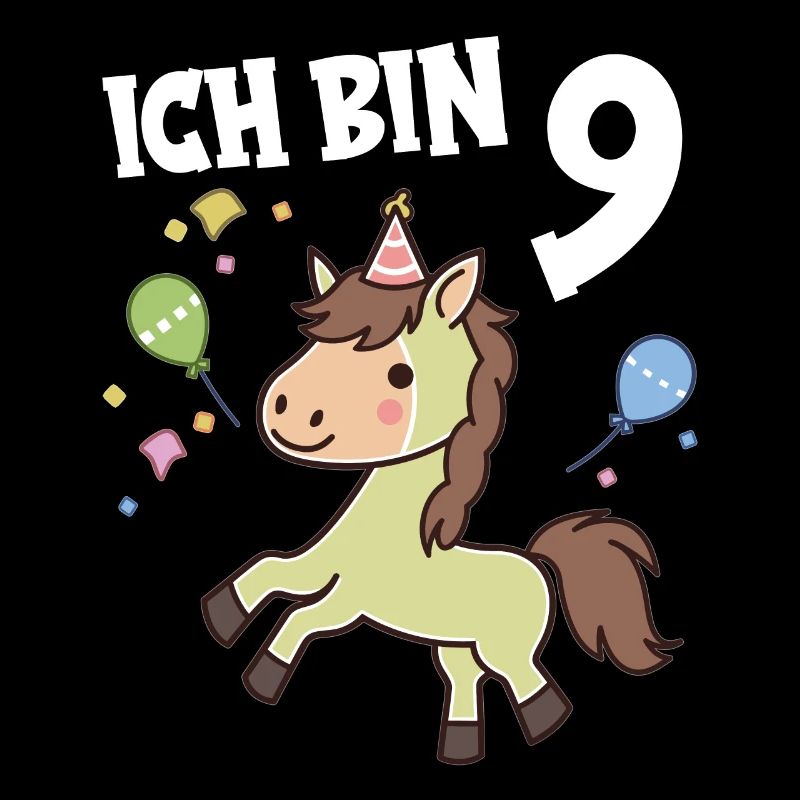 Ich bin 9 Jahre alt Pferde Pferd 9. Geburtstag