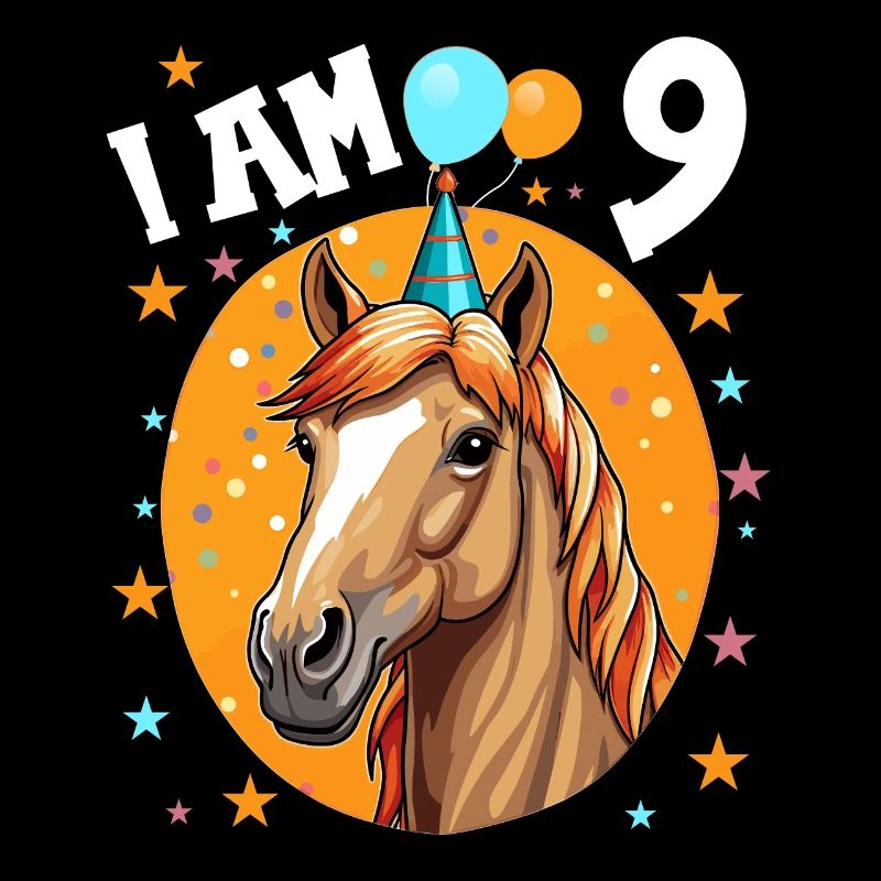 J’ai 9 ans Chevaux Cheval 9e anniversaire
