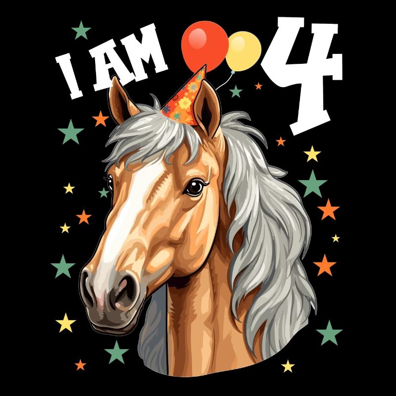 Ich bin 4 Jahre alt Pferde Pferd 4. Geburtstag