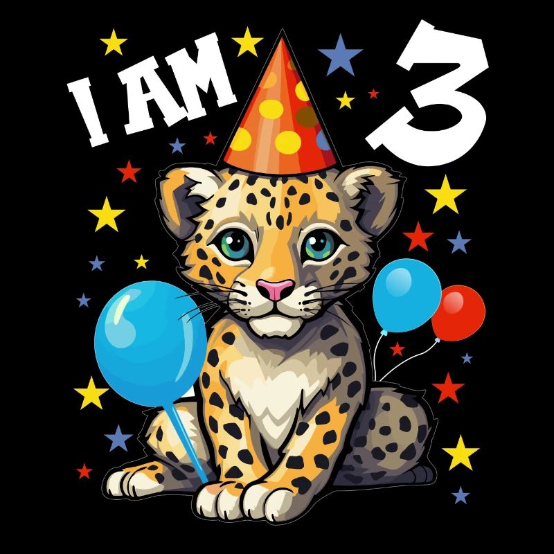 Ich bin 3 Jahre alt Leoparde Leopard 3. Geburtstag