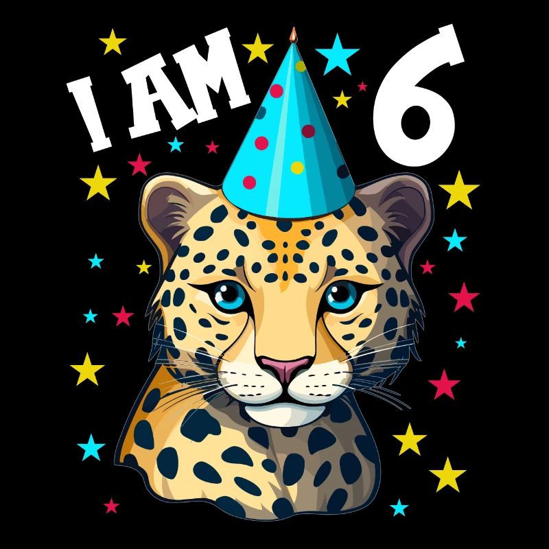 Ich bin 6 Jahre alt Leoparde Leopard 6. Geburtstag