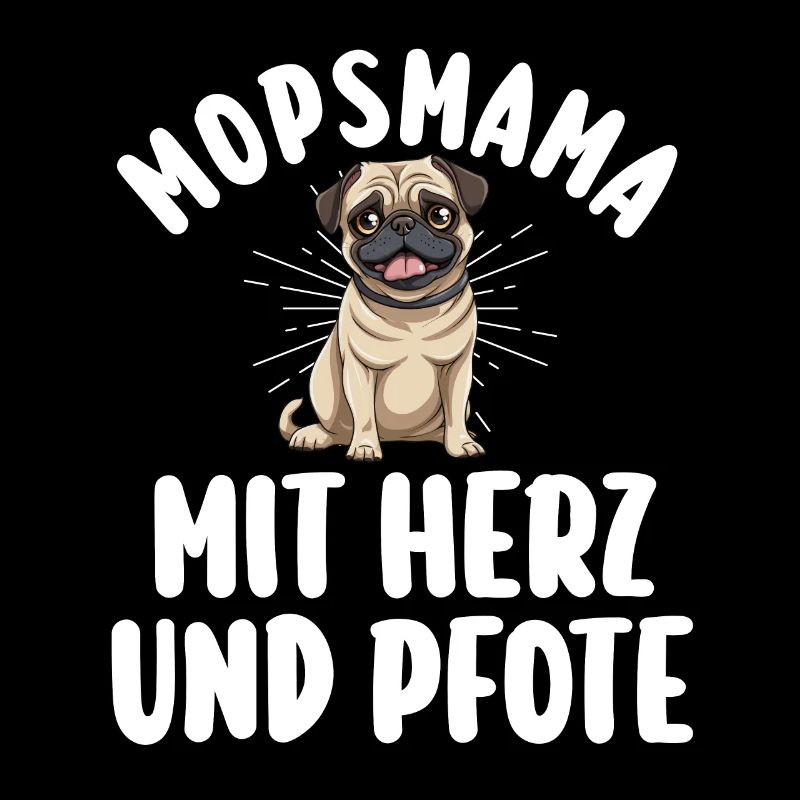 Hund Mopsmama Hundemama Mutter Mops