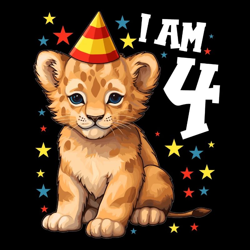 Ich bin 4 Jahre alt Löwen Löwe 4. Geburtstag