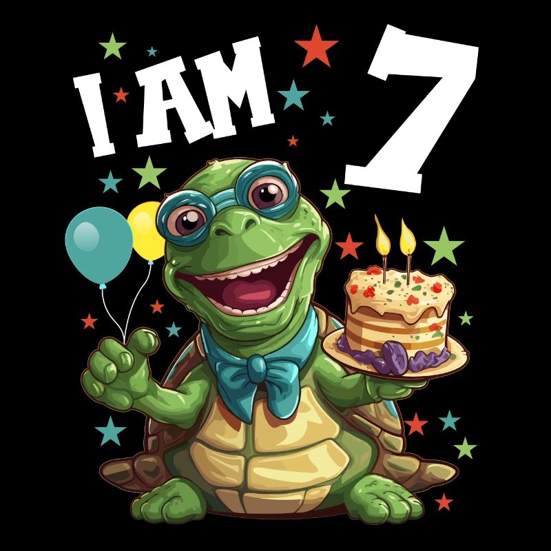 Ich bin 7 Schildkröten Schildkröte 7. Geburtstag