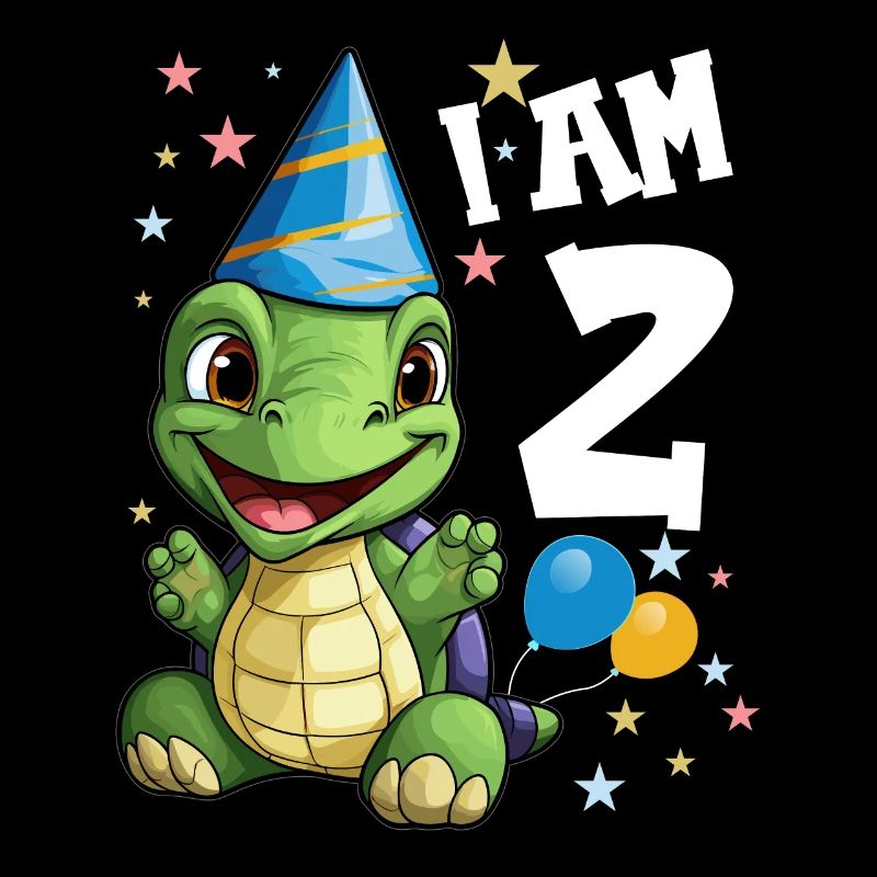 Ich bin 2 Schildkröten Schildkröte 2. Geburtstag
