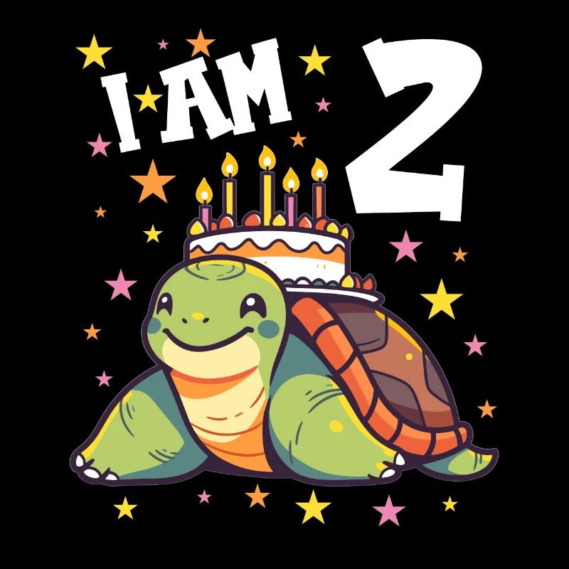 Ich bin 2 Schildkröten Schildkröte 2. Geburtstag
