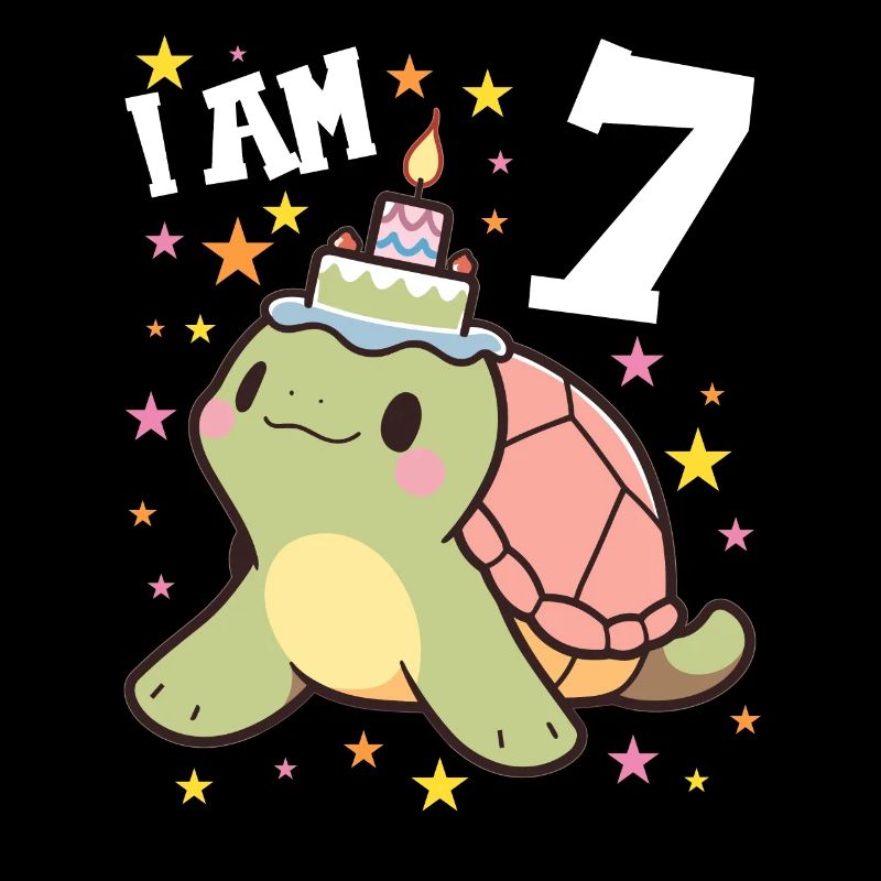 Ich bin 7 Schildkröten Schildkröte 7. Geburtstag