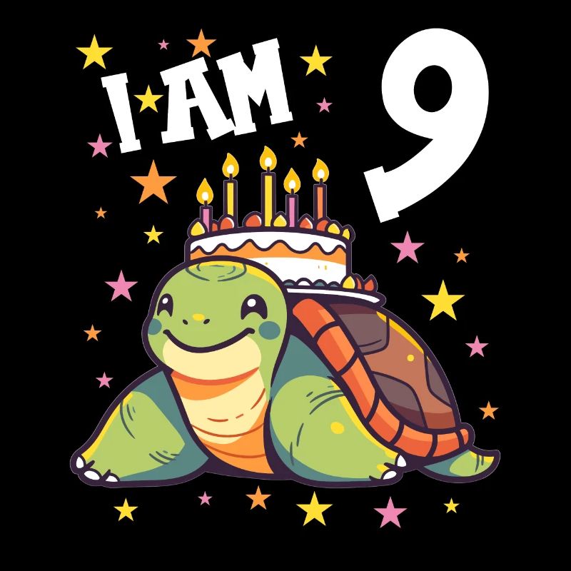 Ich bin 9 Schildkröten Schildkröte 9. Geburtstag