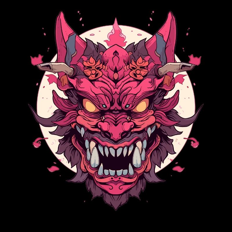 Japanese Hannya Demon Samurai Warrior Oni Mask