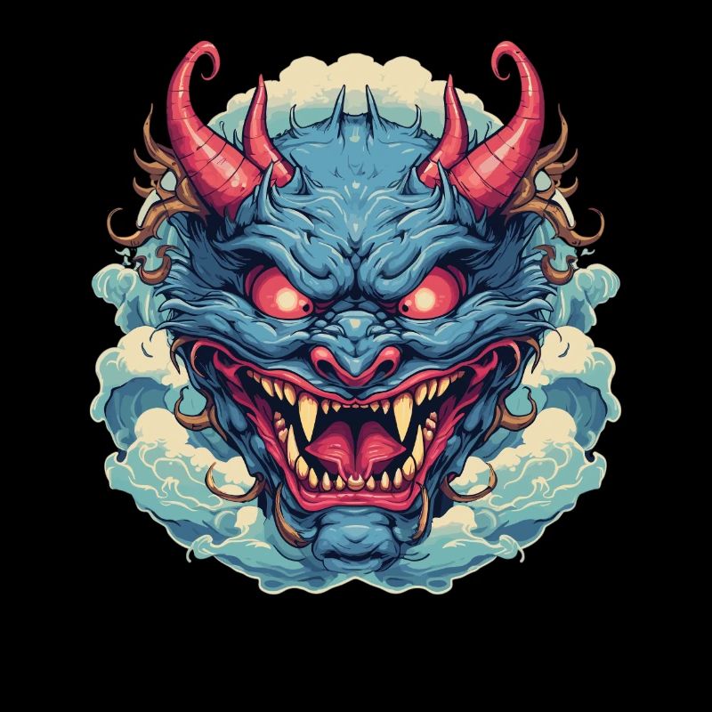 Japanischer Hannya Dämon Samurai Warrior Oni Maske