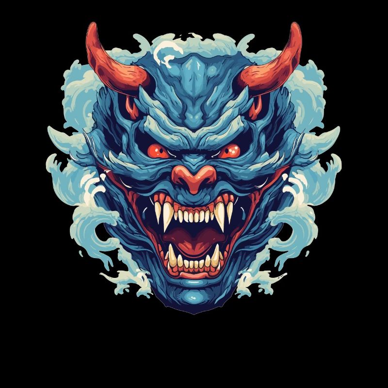 Japanischer Hannya Dämon Samurai Warrior Oni Maske