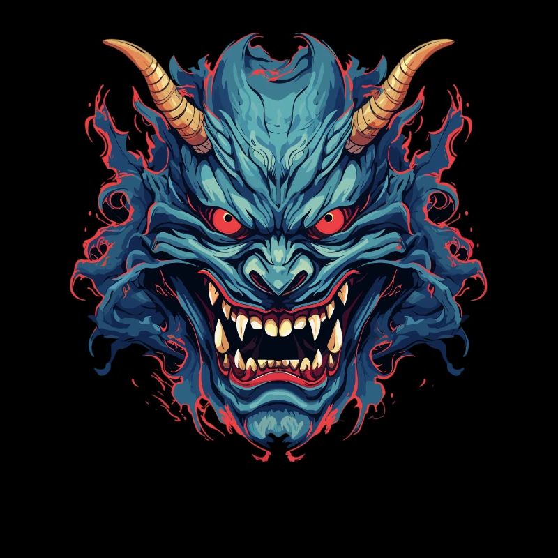 Japanischer Hannya Dämon Samurai Warrior Oni Maske