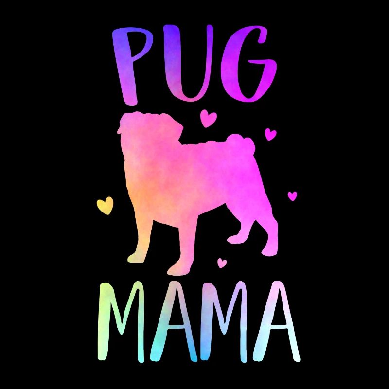 Mops Mama Bunt Mops Hund Mama Regenbogen Aquarell
