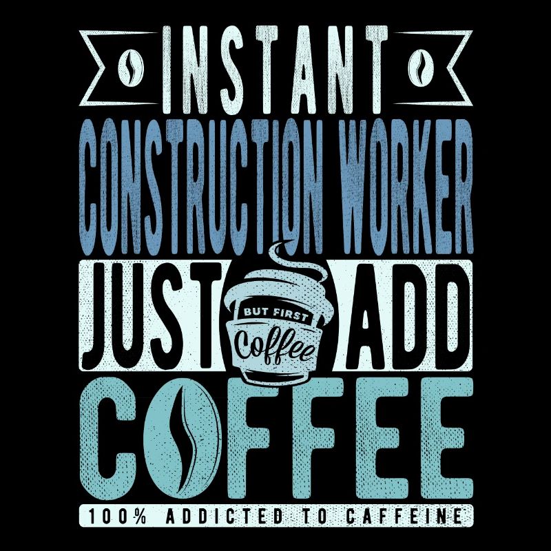 Travailleur de la construction instantané Il suffit d’ajouter du café