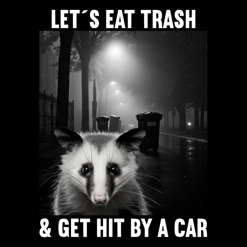 Lets eat Trash and get hit by a Car Opossum Possum