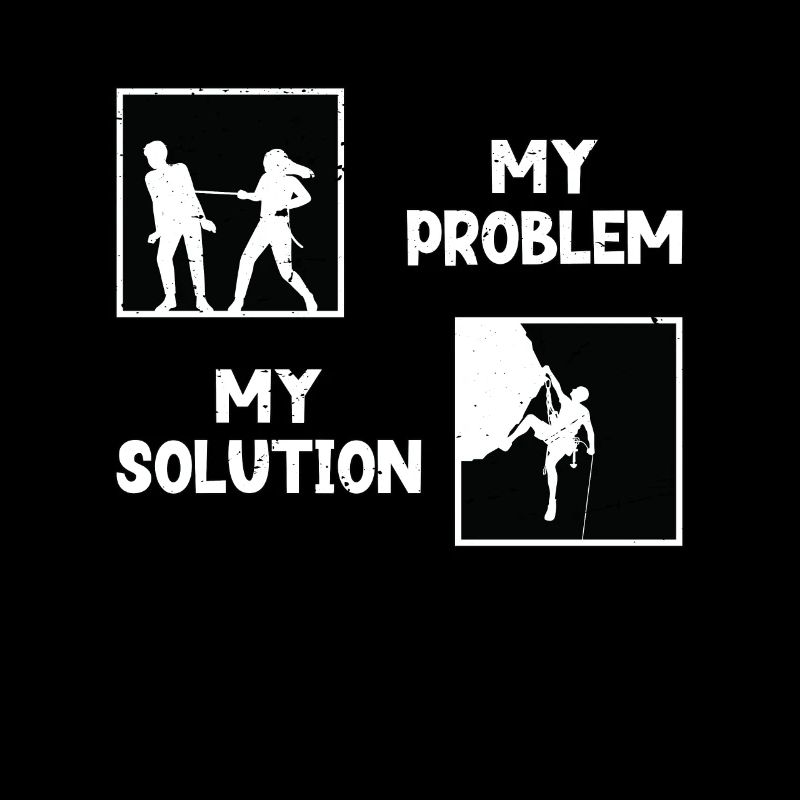 Rock Climber My Problem My Solution Pictogram Dad