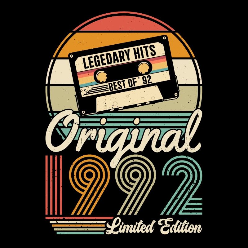 Einzigartiges 1992 Vintage Geburtstagsdesign Retro