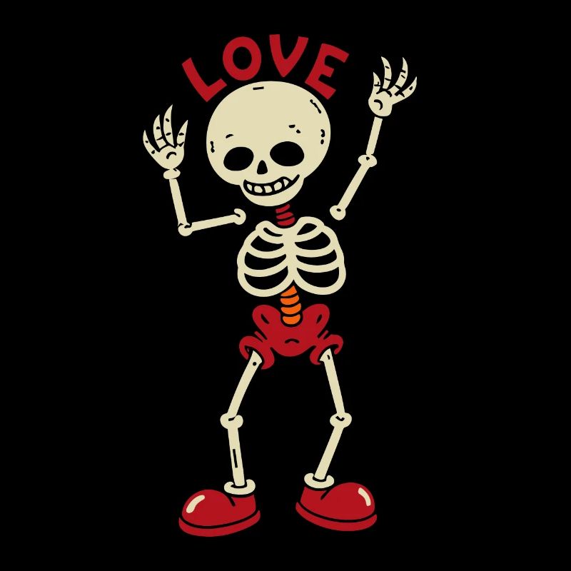 Dancing Skeleton Skull Love Halloween