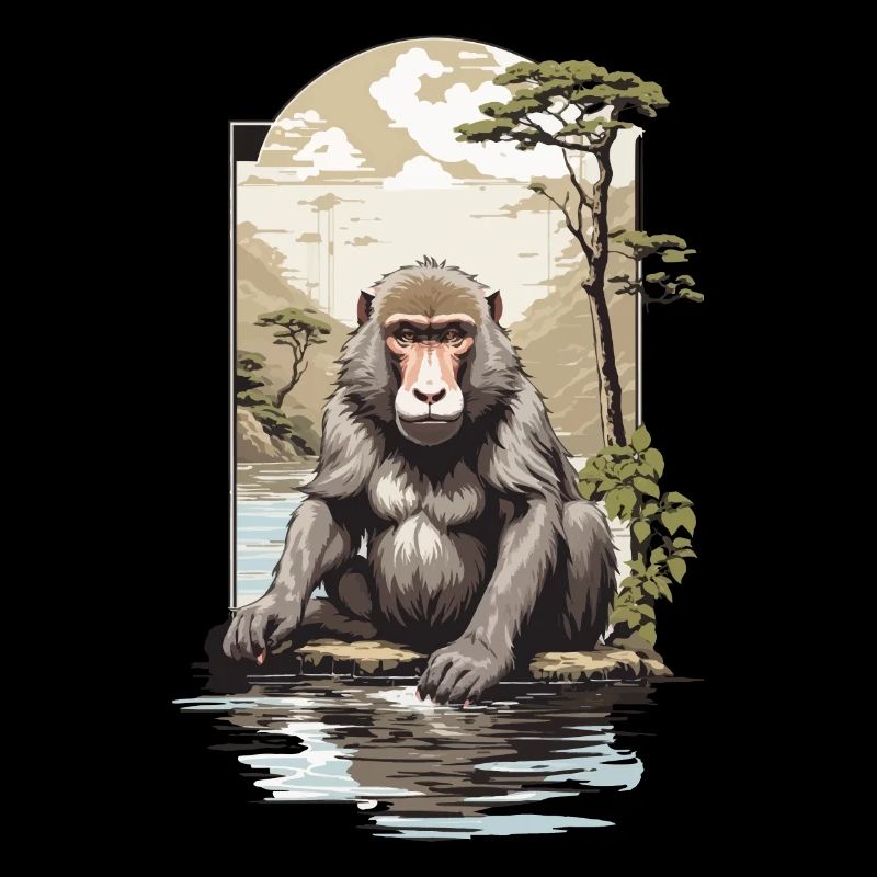 Asian Monkey Nature Aesthetic Monkey Design
