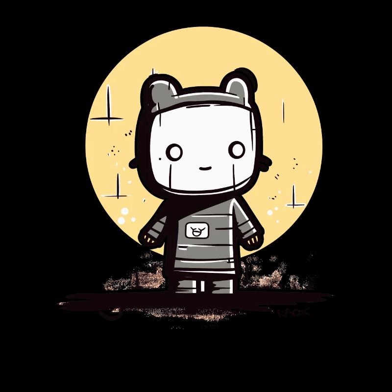 Le chat de lune de dessin animé abstrait