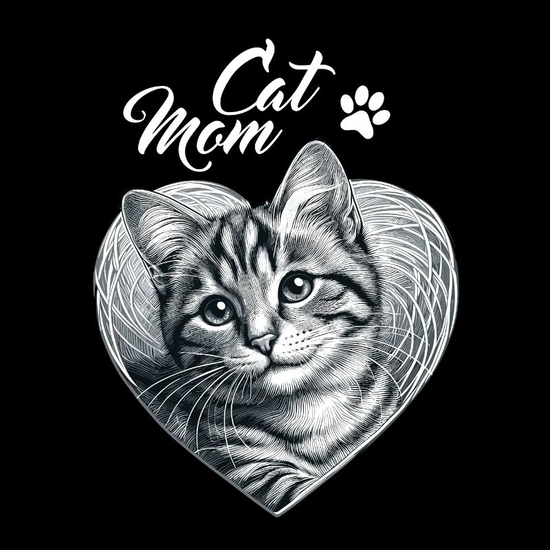 Katze Katzenmama Muttertag Pfote Katzenliebe Herz