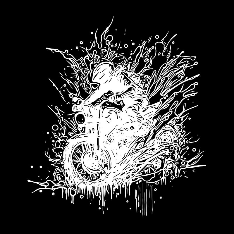 Biker Motorcycle Off-Road Ride Splash Style