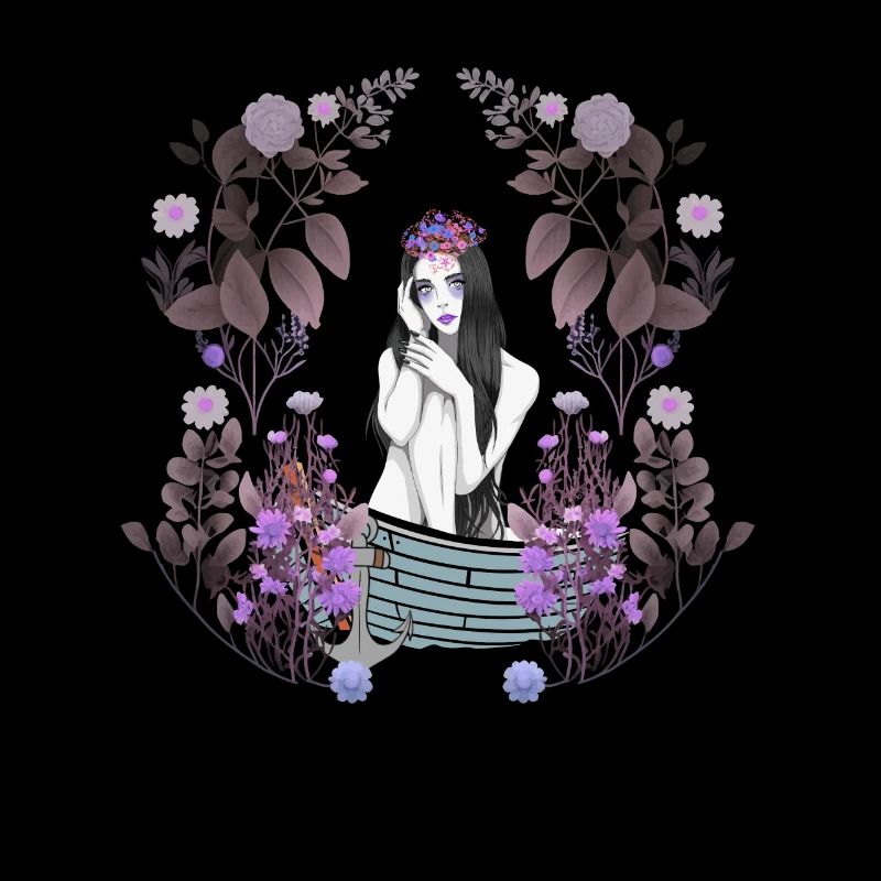 Mädchen Frau Boot Nostalgisch Blumen sinnlich