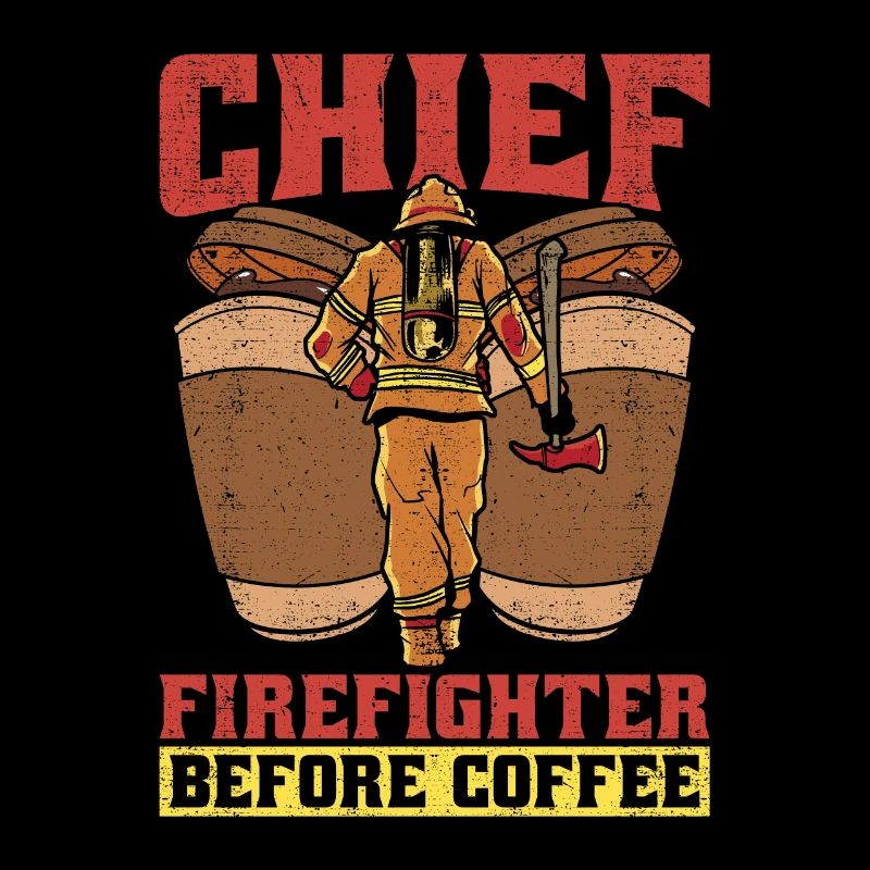 Chief Firefighter Before Fire Service Coffee Lover