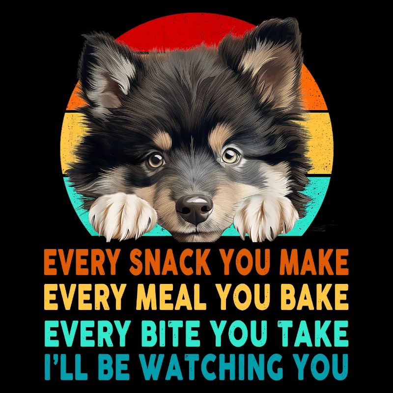 Finnischer Lapphund oder Lappie Hund Mama Papa Jeder Snack