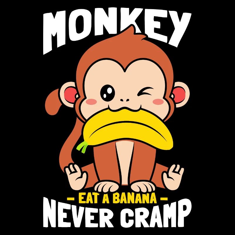 Singe mangeant de la banane sans crampe