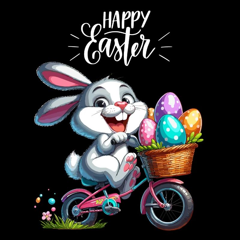 Easter Bunny Bicycle Easter Easter Eggs Kids Funny