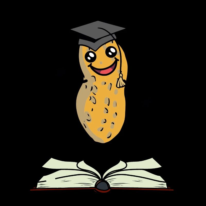 Peanut scholar student learn book teacher nut