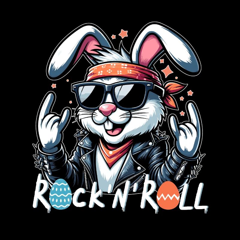 Lapin de Pâques Rock n Roll Oeufs De Pâques Lunettes De Soleil Cool