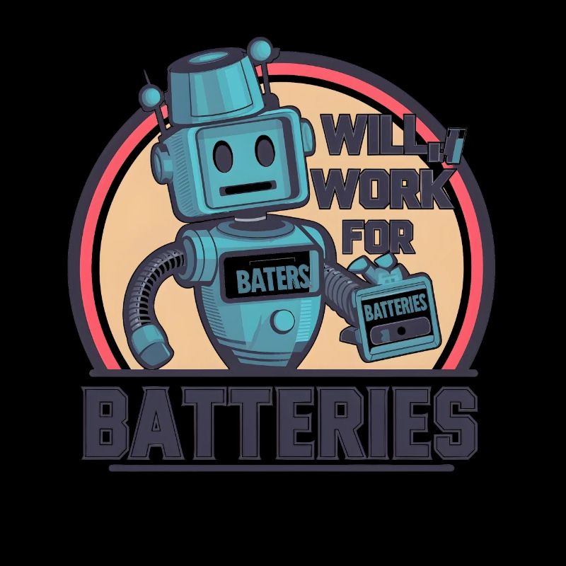 Robot Sign: Will Work for Batteries Digital Design