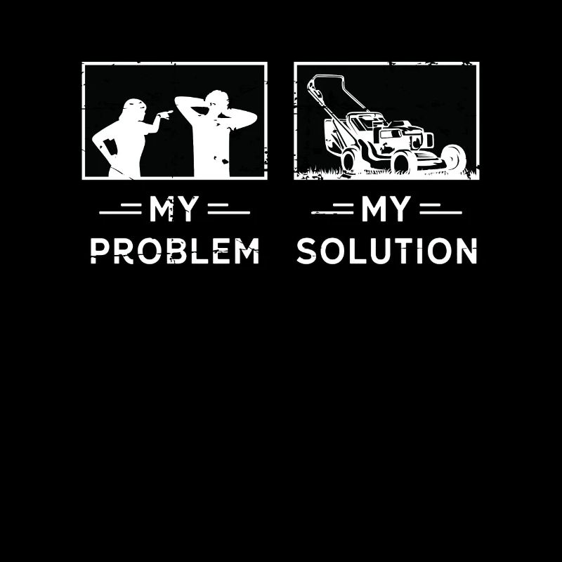 Mower My Problem My Solution Pictogram Dad Mom