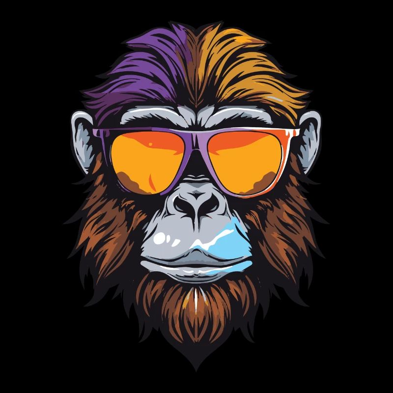 Monkey Head Portrait Cool