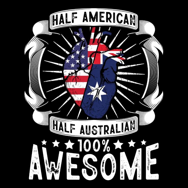 Australie États-Unis Drapeau - Moitié Américain Moitié Australien