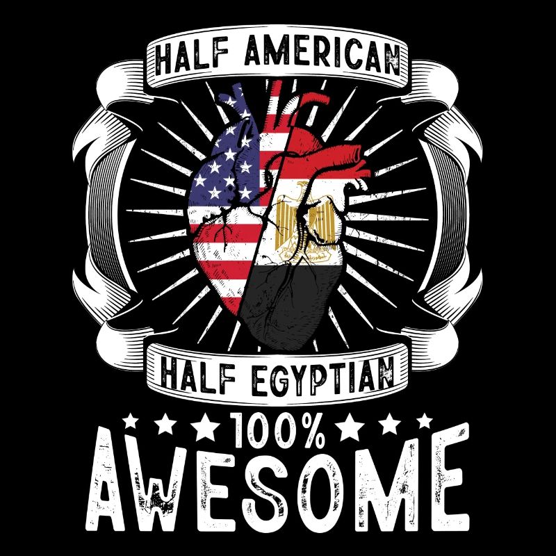 Égypte États-Unis Drapeau - Moitié Américain Moitié Egyptien