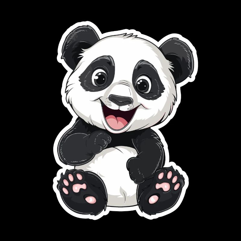 Exubérant Panda Buddy Sticker