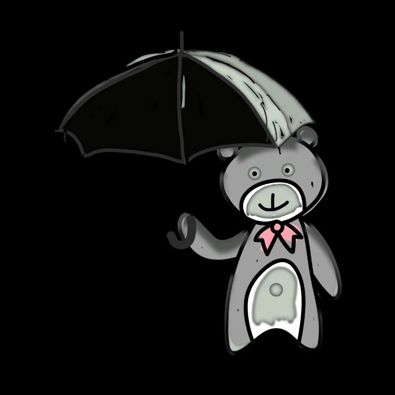 Teddy bear with umbrella