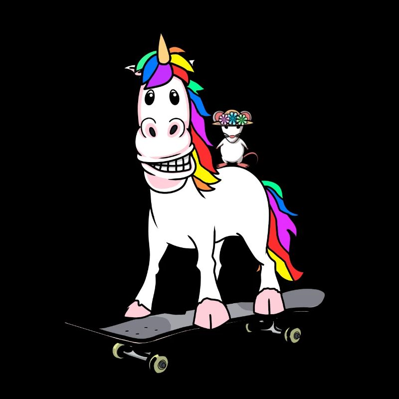 Geburtstagsgeschenk Einhorn Maus Skater Freunde