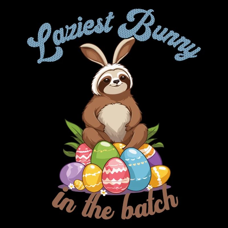 Funny Saying Sloth Easter Bunny Sweet Easter