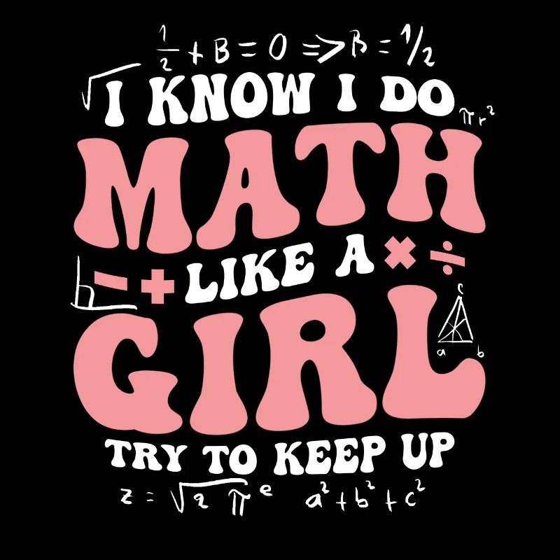 Mathe Genie Mädchen Power Statement