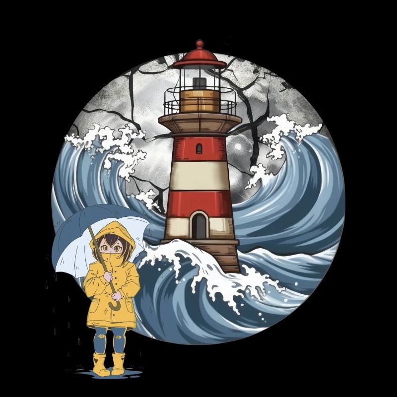 Leuchtturm Meer Mädchen maritim Küste