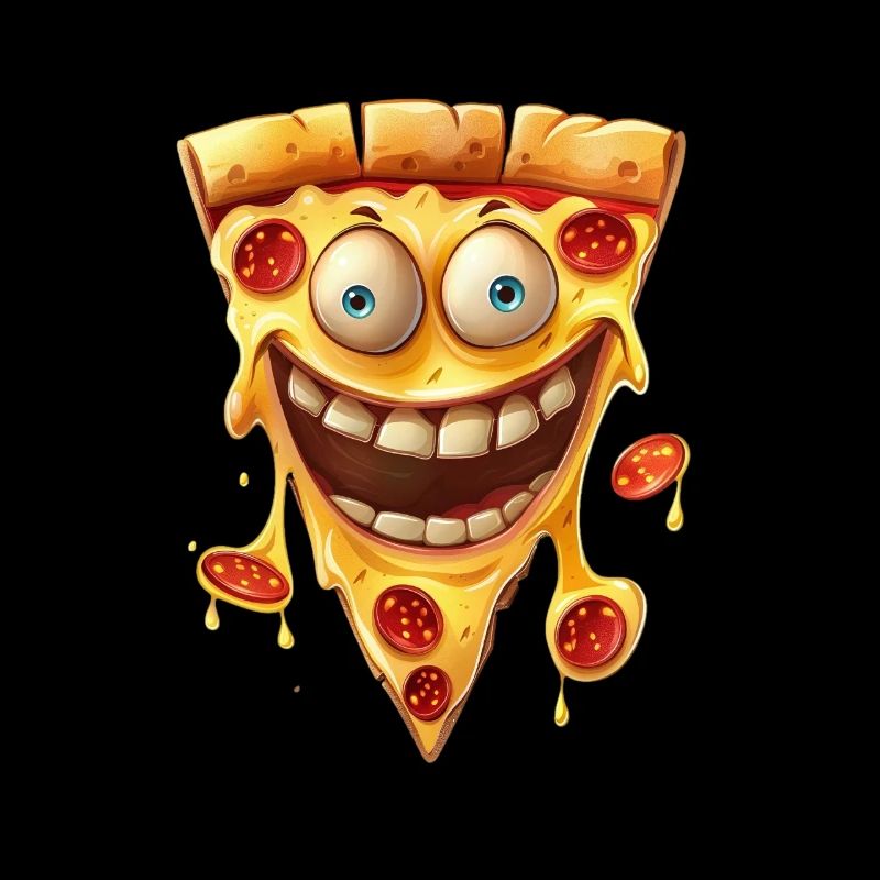 Lustige Pizza Mit Einem Großen Lächeln