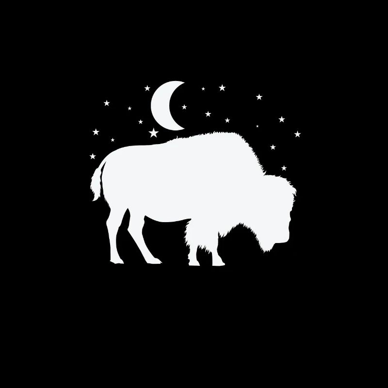 Bison au clair de lune