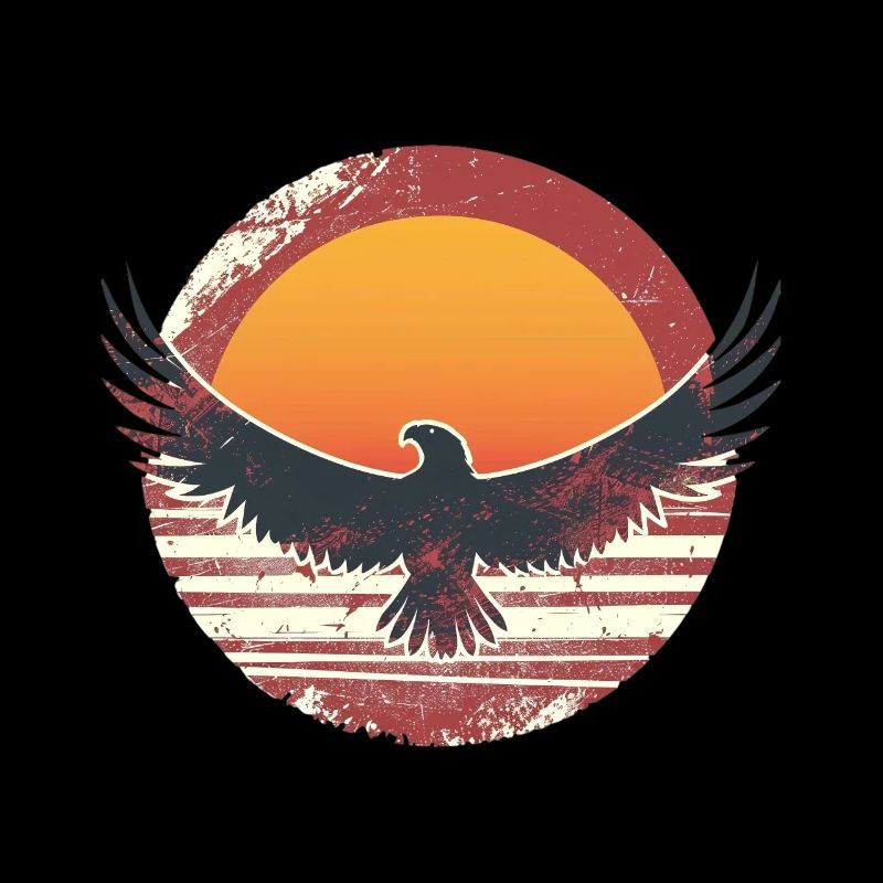 Sublime eagle in sunset