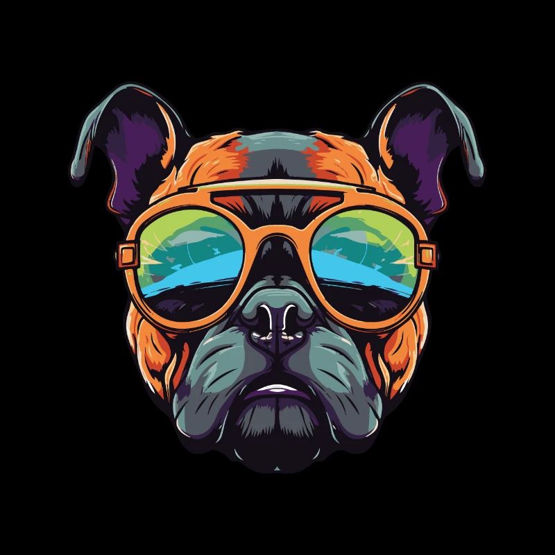 Tête de chien bouledogue cool