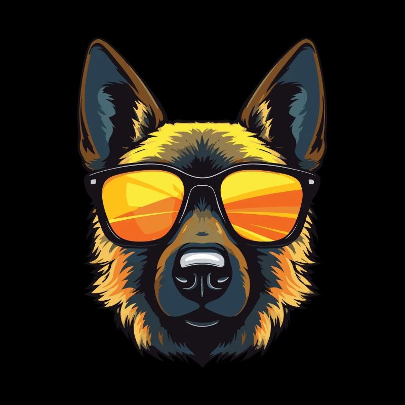 German Shepherd Dog Head Cool